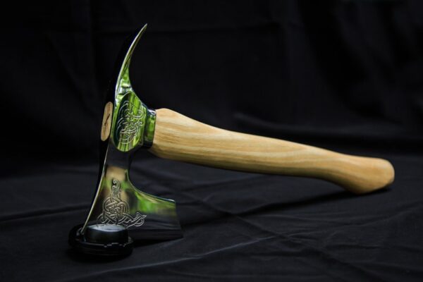 Stainless Steel Engraved Bearded-Axe With Adze Blade Polished .