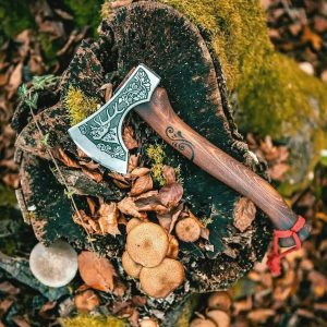 Carbon Steel Integral Hatchet With Ash-Wood Handle Hunting Axe .